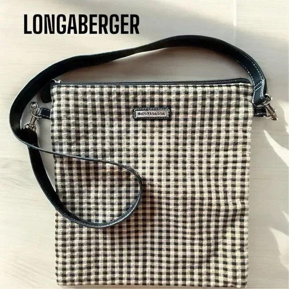 Longaberger Lightweight Crossbody Bag Black Khaki Checkered Plaid
Long Strap - Picture 2 of 10